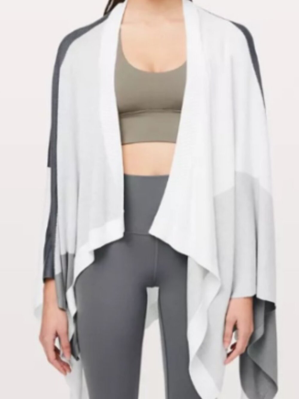 lululemon color block hatha wrap in nebula/raceway gray/white